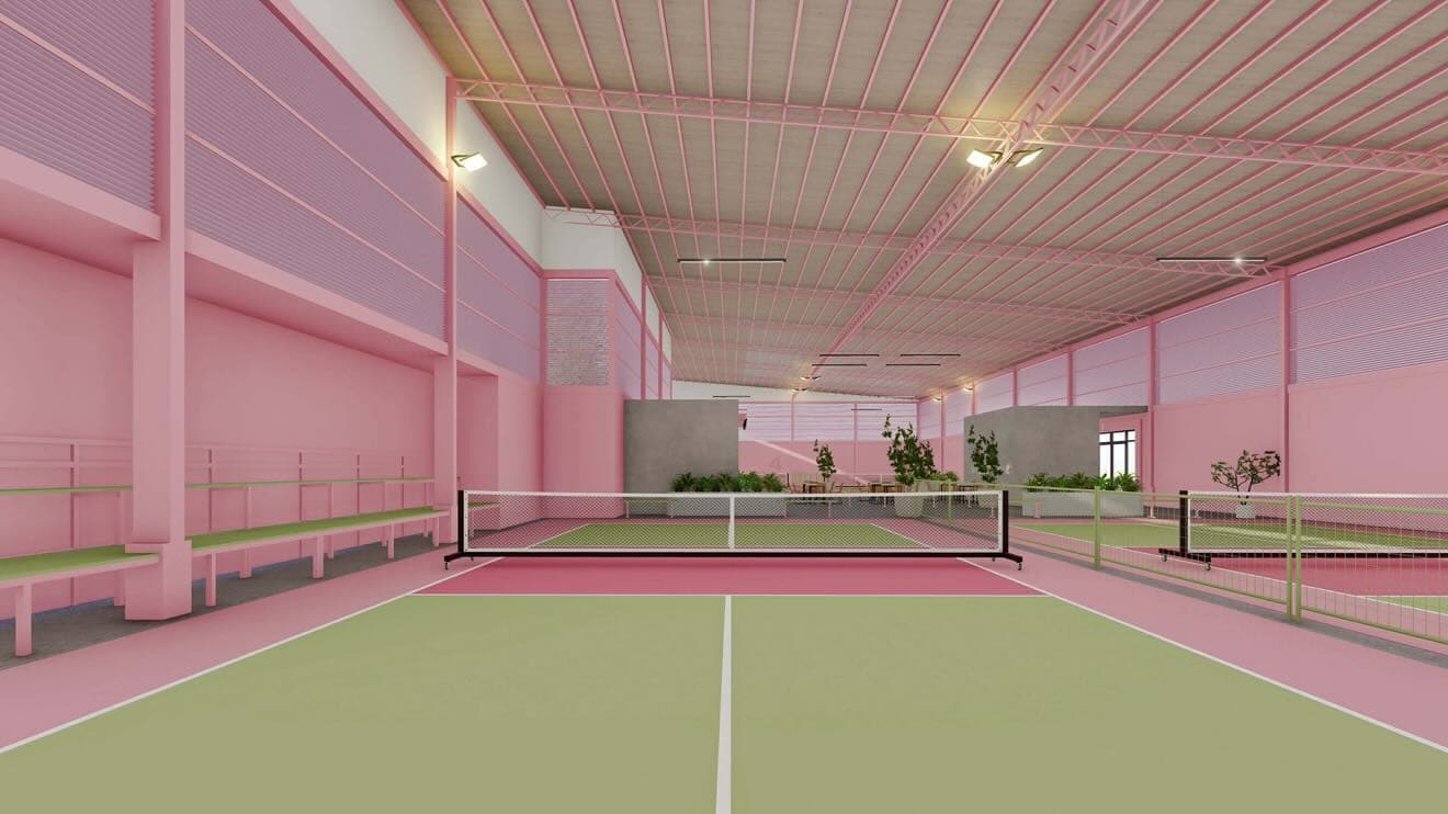 Indoor pickleball court at The Paddle Co